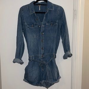 Free People denim romper size Small